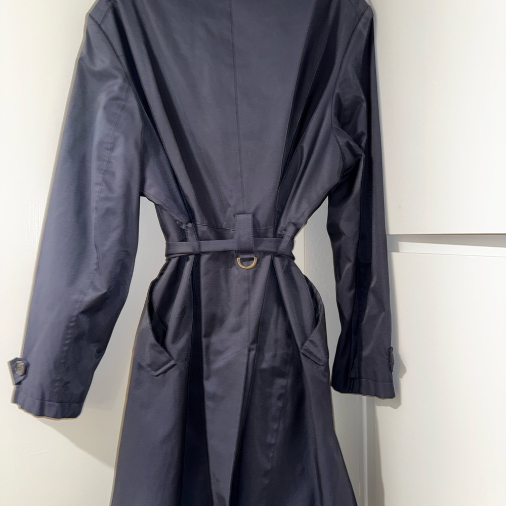 LAUREN Ralph Lauren Blue Women Trench Coat. Plus Size - Picture 7 of 9